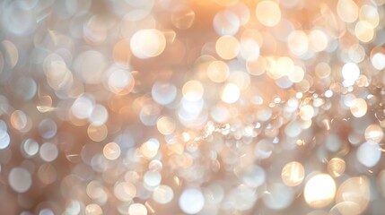 Wall Mural - Abstract blur bokeh background. Blurred ivory, fuzz peach and white silver colors bokeh background