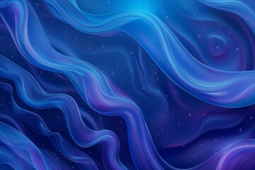 Wall Mural - elegant digital art with smooth blue waves and shimmering particles for a serene backdrop