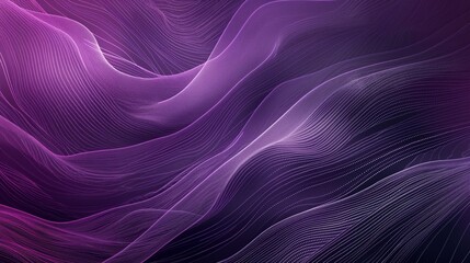 Wall Mural - elegant digital art of smooth purple lines creating a flowing pattern on a dark background