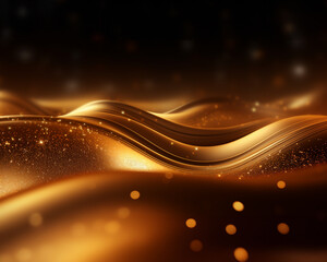 Wall Mural - Glitter golden and curve on black background. luxury gold background. GenerativeAI, golden sand