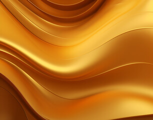 Wall Mural - Gold febric with curve background. GenerativeAI, golden satin wallpaper, silk fabric, Luxury background