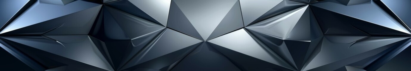 Wall Mural - A close-up shot of a geometric pattern made of shiny, metallic triangles