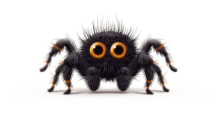 Get ready for Halloween with an adorable 2d illustration featuring a cute spider on a white background