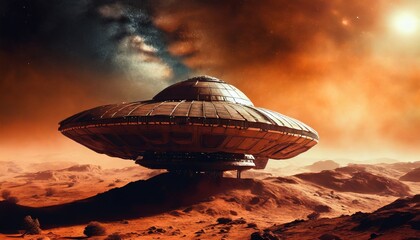 Canvas Print - spaceship and ufo
