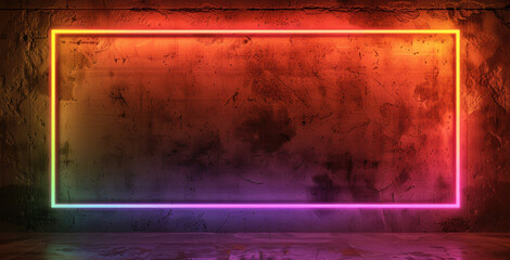 Wall Mural - a neon frame with a gradient glow, creating a smooth and eye-catching border for slides