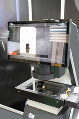 Leinwandbilder - Optic machine for precise measurement of part size and quality evaluation. Smart factory..