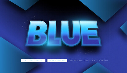 Wall Mural - Blue text effect editable