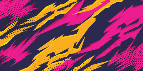 car decal livery wrap banner abstract stripe sporty pink yellow color combination grunge brush thund
