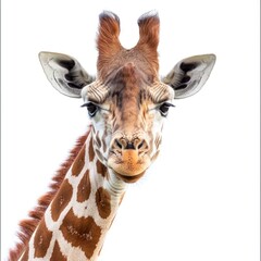 Wall Mural - Giraffe isolated on white background 