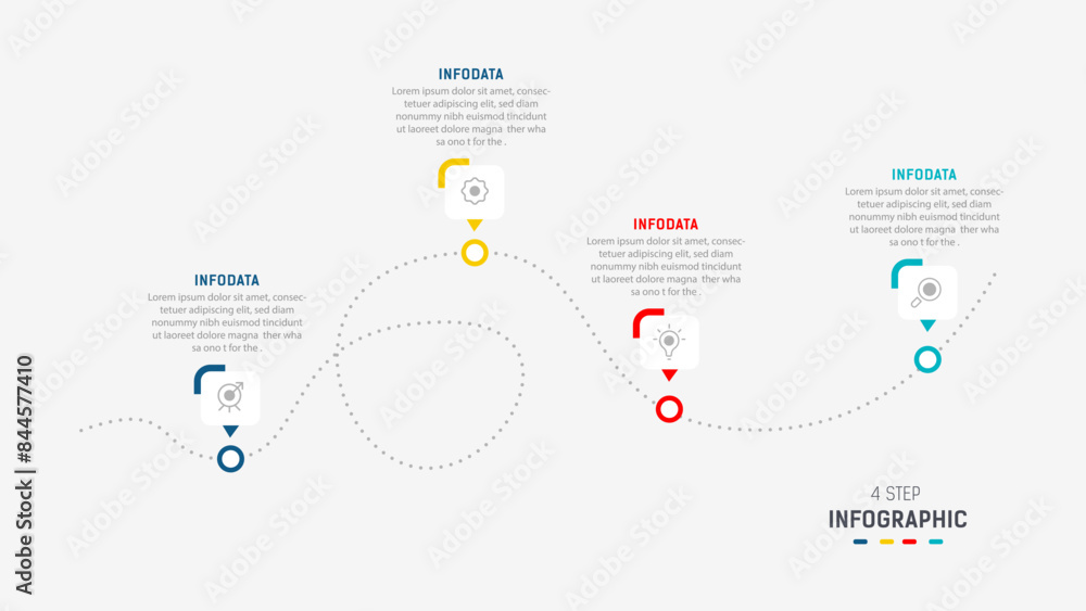 Three Step Infographic label design Vector template with line icons ...