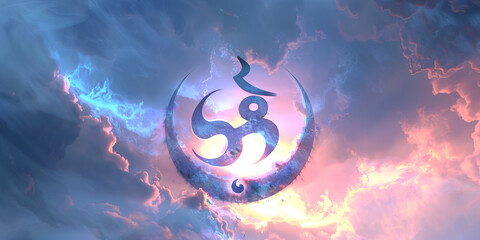 Canvas Print - Religious Symbol: A close-up of a religious symbol, such as a cross, crescent moon, or Om symbol, with soft pastel lighting emphasizing its importance and sacredness