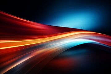 creative colorful abstract motion curves light beam of fast moving on dark background