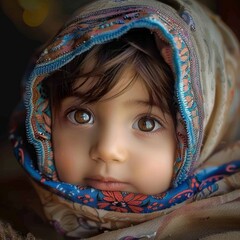 Wall Mural - cute baby kashmiri girl face