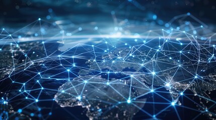 Flow of digital information. Global connection concept. Technology futuristic background