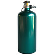 © OP-Png - Green gas cylinder with valve, isolated white background, transparent background. Ideal for industrial, medical, and scientific applications and usage.