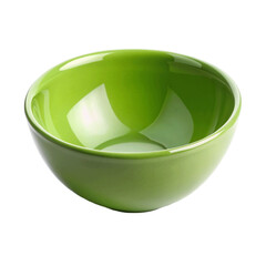 Empty green bowl isolated on transparent background.