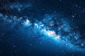 night starry sky and Milky Way. Space dark background with fragment of our galaxy