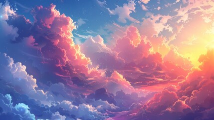 Wall Mural - Soft Cloud Backgrounds for a Gentle and Calm Feel
