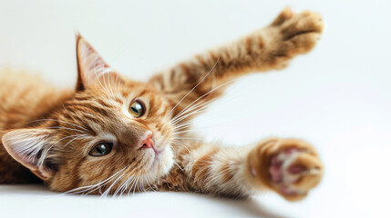 Poster - Playful red European shorthair Cat