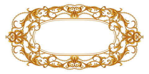 Wall Mural - Decorative frame in Baroque style, intricate vector design