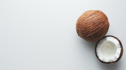 Wall Mural - Coconut on white background