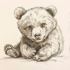 Wall Mural - Bear sketch for baby