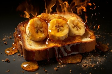 Delicious Toaster butter banana. Organic toast. Generate Ai