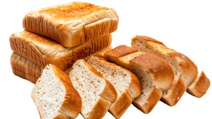 Wall Mural - Sliced white plain breads isolated on transparent background