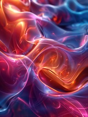 Wall Mural - Abstract electric waves colorful background