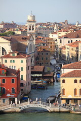 Wall Mural - Aerial view of channels in Venice, Italy