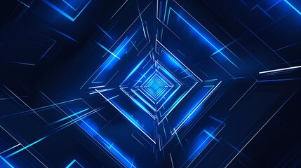 Wall Mural - Abstract blue glowing geometric lines on a dark background are showcased representing a futuristic technology concept suitable for posters covers banners presentations websites or