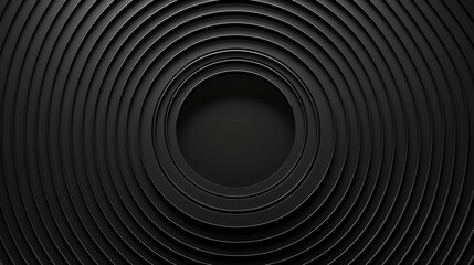 Wall Mural - an abstract black background with circle lines pattern is depicted featuring modern shiny black and 