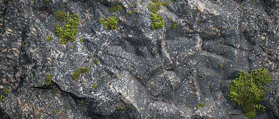 Wall Mural - Gray stone adorned with verdant moss, a mosaic of textures revealing the intricate beauty of the outdoors