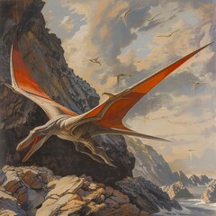 Wall Mural - Artwork of Pteranodon longiceps