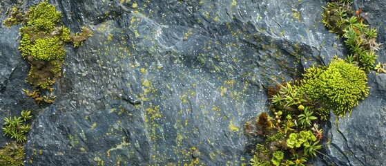 Wall Mural - Gray stone adorned with verdant moss, a mosaic of textures revealing the intricate beauty of the outdoors