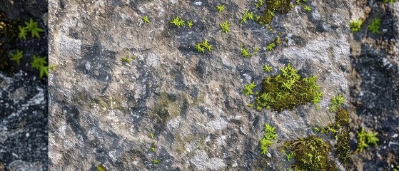 Wall Mural - Gray stone adorned with verdant moss, a mosaic of textures revealing the intricate beauty of the outdoors