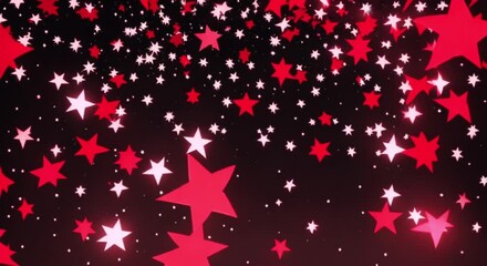 Wall Mural - red black and white cartoon animated stars background