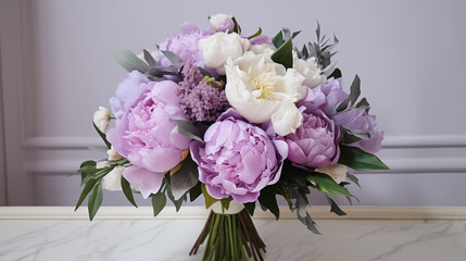 Poster - Lavender and White Floral Bouquet for Elegant Events