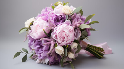 Poster - Lavender and White Peony Rose Bouquet