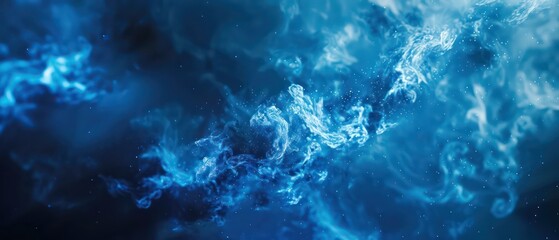 Wall Mural - A bright blue bokeh background with blurred lights, creating a festive and colorful atmosphere suitable for Christmas designs