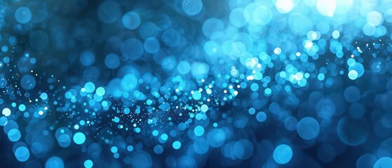 a bright blue bokeh background with blurred lights, creating a festive and colorful atmosphere suita
