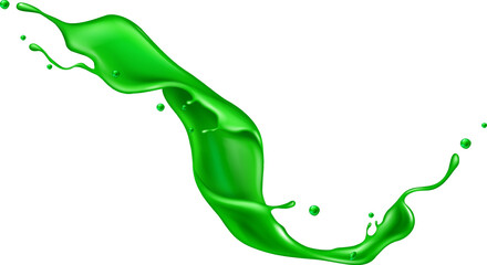 Abstract green paint splash isolated on white, cut out