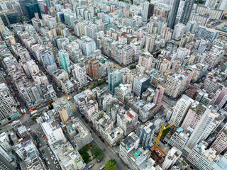 Poster - Top view of Hong Kong kowloon in Mong Kok district