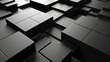 © Anditya - 3d cube geometric shape black color, design background