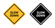 © Krupal - Slow down sign indicating the need to reduce speed for safety