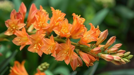 Poster - Close up view of vibrant orange blooms in the garden symbolizing the essence of spring and summer