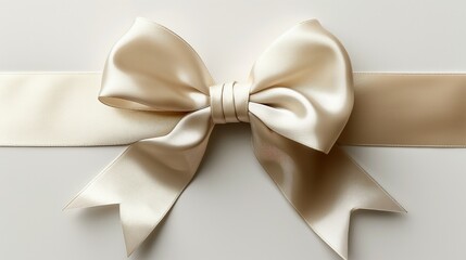 cream ribbon and bow, cut out