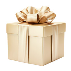 Wall Mural - beige gift box isolated on transparent background cutout