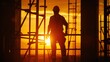 © patungkead - Silhouette of worker on building site, construction site