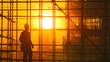 © patungkead - Silhouette of worker on building site, construction site